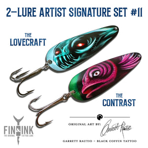 Artist Signature Set #11 - Garrett Rautio - 2 Lures - The Lovecraft & The Contrast