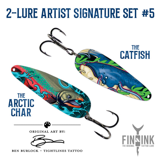 Artist Signature Set #5 - Ben Burlock - 2 Lures - The Arctic Char & The Catfish