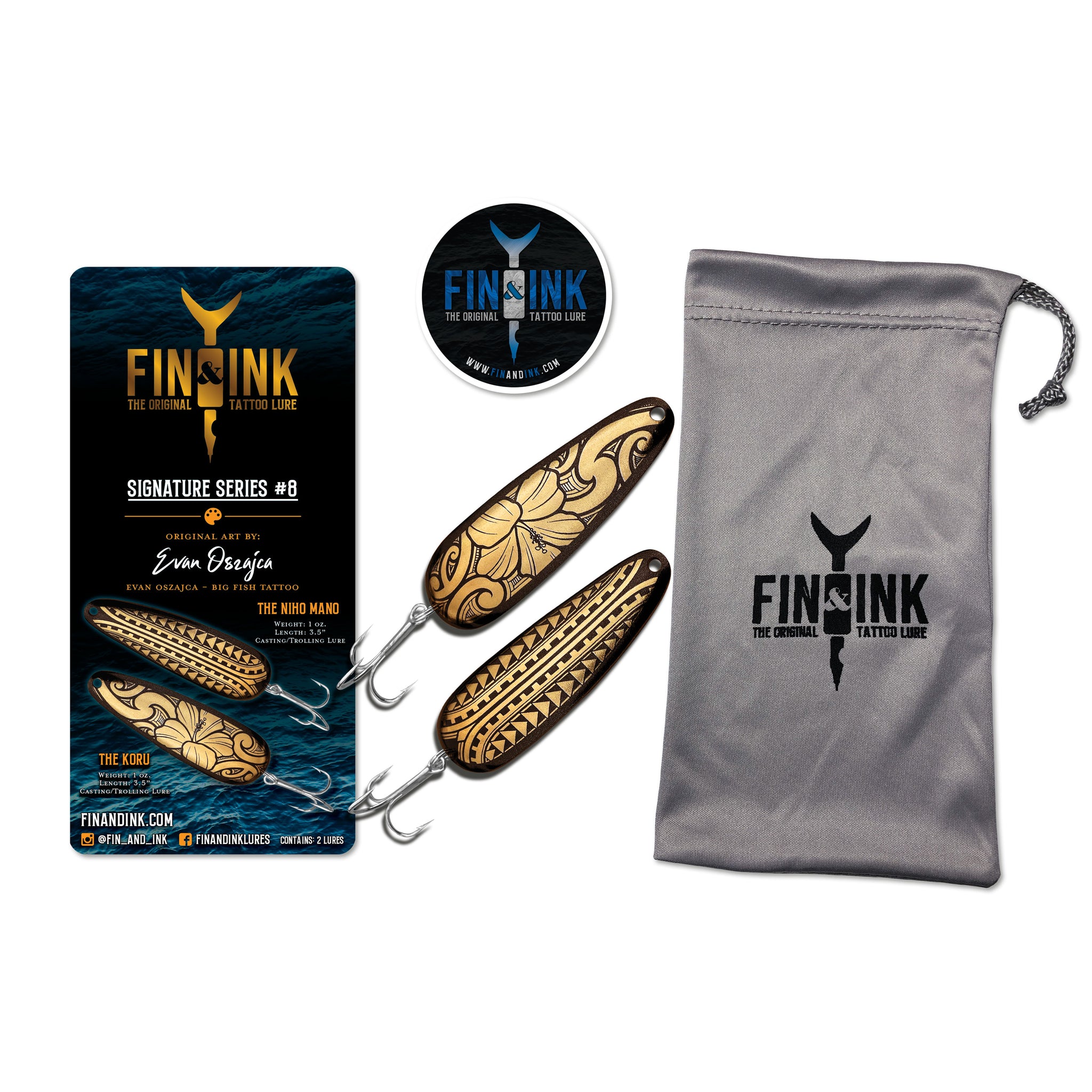 Fin & Ink Lures | Artist Signature Set #8 - Evan Oszajca