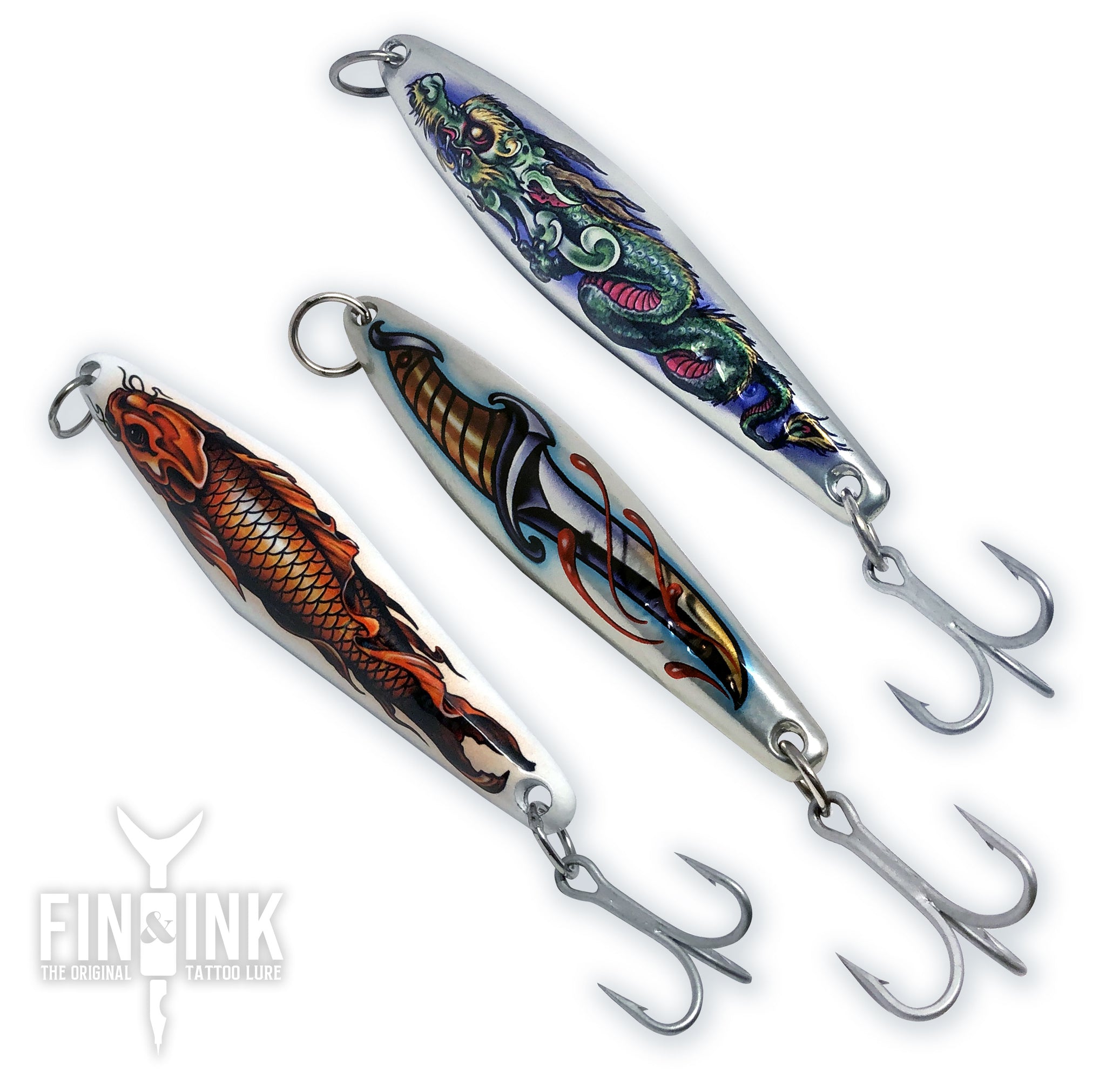 Fin & Ink Tattoo Lures  Ocean Collection #1 - Set of 3 Lures