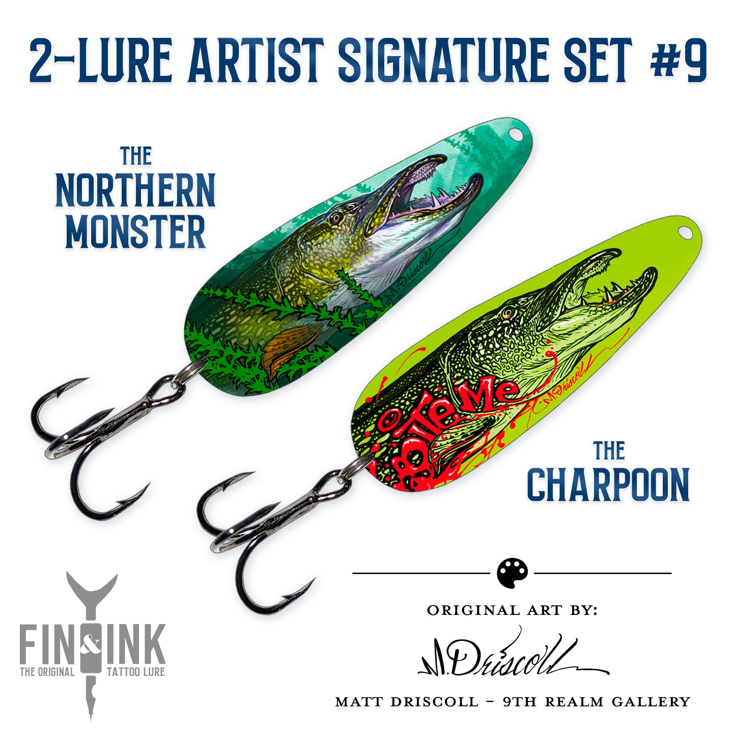 Fin & Ink Lures  Artist Signature Set #9 - Matt Driscoll